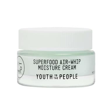 Youth To The People Superfood Air-Whip Moisture Cream Travel - Kale + Green Tea Hyaluronic Acid Face Moisturizer, Smooths + Hydrates Up to 48HR with Dewy Glow, Non-Greasy Lightweight Gel - 0.5 fl oz