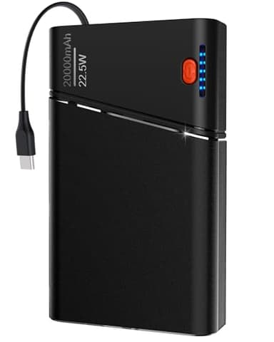 Aaoyun Portable Charger Power Bank, 20000mAh 22.5W PD Fast Charging Powerbank with Built-in USB C Cable, External Phone Battery Pack for iPhone 17/16/15 Samsung S24 Android etc