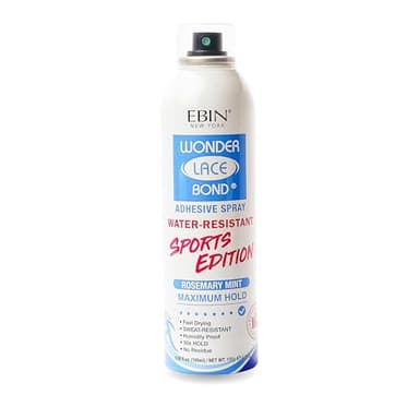 EBIN NEW YORK Wonder Lace Bond Adhesive Spray Sports Edition 2.7oz/80ml | Maximum Hold | Rosemary Mint Infused | Water & Sweat Resistant | Humidity Proof, Fast Drying, No Residue