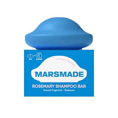 MARS MADE Rosemary Shampoo Bar 2.0 - Hydrating & Moisturizing Natural Hair Soap Bar Shampoo for Hair Volume & Scalp Nourishment - Bathing Soap Solid Shampoo for All Hair Types (120g, 4.23oz)