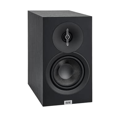 ELAC Debut 3.0 DB53-BK Bookshelf Speakers, Black Ash (Pair) - 1” Aluminum Dome Tweeter & 5.25” Aramid Fiber Woofer - 2-Way Bass Reflex - 48Hz to 38KHz Response
