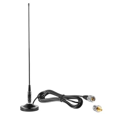 Vehicle Car Mobile Ham Radio GMRS Soft Whip Antenna, UHF VHF 136-174MHz 400-470MHz 2meter 70CM Magnetic Base Mount Antenna for Motorola Kenwood Midland BTECH and BaoFeng Mobile Radios, Eifagur
