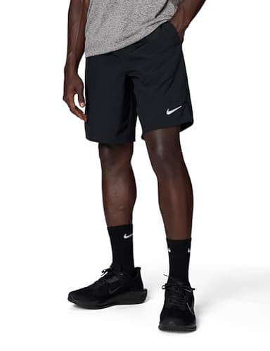 Nike Men's Challenger Dri-Fit 9" Brief-Lined Running Shorts, Black/Black/Black/Reflective Silver, Medium
