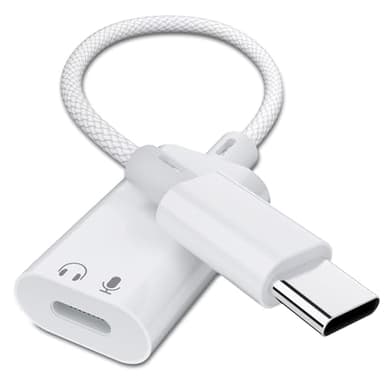 USB C to Lightning Headphone Audio Adapter, USB C Male to Lightning Female Earbuds Audio Adapter Compatible with iPhone 17/Air/16/16e/15 Plus/Pro/Max/15, iPad Pro, iPad Air 6/5/4, MacBook (No Charge)