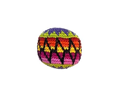 Mia Jewel Shop - Footbag Sack for Kick Ball | Assorted Foot Bag Crochet Hacky for Adults | Juggling Balls for Beginners | Multicolored Geometric Pattern | Handmade Guatemalan Crafts (Set of 1)