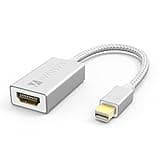 IVANKY Mini DisplayPort to HDMI Adapter [Super Slim, Aluminum Shell, Nylon Braided] Mini DP to HDMI Adapter for MacBook Air/Pro, Microsoft Surface Pro/Dock, Monitor, Projector and More - Silver