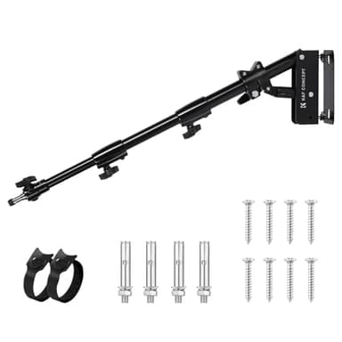 K&F CONCEPT Wall Mount Boom Arm 39.4"- Rotating Triangle Stand for Ring Light, Softbox, Reflector - Support 180°Flexible Rotation, 20-39in Adjustable Length, 20lbs Heavy Duty with 1/4''&3/8'' Mount