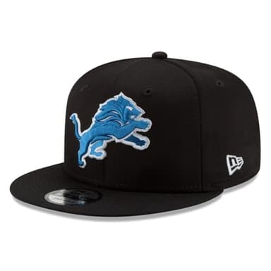 New Era NFL 9FIFTY Team Color Adjustable Snapback Hat Cap - One Size (US, Alpha, One Size, Detroit Lions - Black)