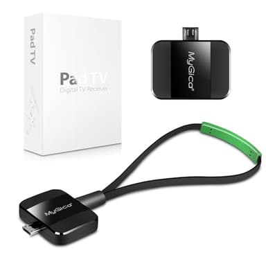 Micro USB TV Tuner Card with Type C Adapter - Watch Live TV Anywhere, Freeview HD Receiver, Wireless HDTV Stick Tuner, USB Antenna for Android Phone, Tablet, PC - No Internet Needed