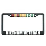 HOSNYE Vietnam Veteran License Plate Frame Metal License Plate Cover Front Plates Frames Car Tag Frame for Women Men US Vehicles Standard