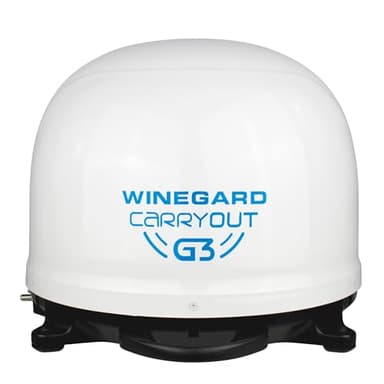 Winegard GM‑9000 Carryout G3 - Automatic Portable Satellite TV Antenna - Dual Receiver Outputs – DIRECTV, Dish & Bell - RV, Camping, Tailgating & Outdoor Entertainment - White