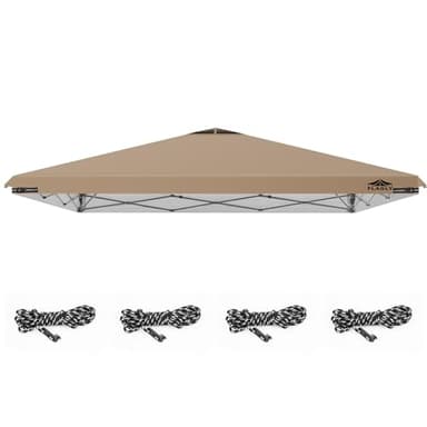 12x12ft Replacement Canopy Top with Air Vent, Waterproof & UV Protection Canopy Tent Top Cover for Straight Leg Canopy Frame - for Outdoor, Patio, Event, Trade Show (Khaki, 12x12ft)