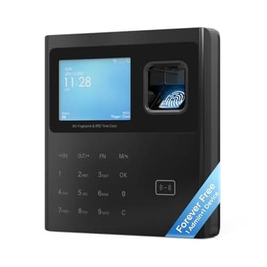 ANVIZ Time Clocks for Employees Small Business - Forever Free Cloud Software - W1 Pro Fingerprint Biometric Clock in and Out Attendance Machine, Black
