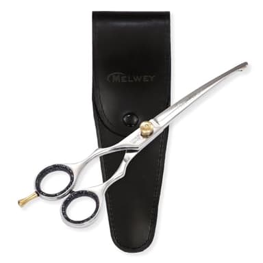 Left-Handed Pet Grooming Scissors Set Pro-Grade Curved Shears for Dogs Cats - Precision Crafted Sharp Blades Comfort Grip - Ideal for Cutting Curving Thinning (LH Round Tip Curved)