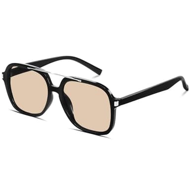 GUVIVI Retro Aviator Sunglasses for Women Men 2026 Square Top Bar Sun Glasses Sunnies 70s Lightweight Shades