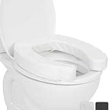 Vive Toilet Seat Cushion (Soft Cushioned Foam) - Easy Clean Soft Padded Bathroom Attachment - Elongated, Standard Seats - Comfort and Support Donut for Handicap, Adults (2" Cushioned Foam, White)