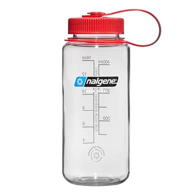 Nalgene Sustain Tritan BPA-Free Water Bottle Made with Material Derived from 50% Plastic Waste (Using ISCC Certified Mass Balance), 16 OZ, Wide Mouth, Clear
