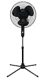 EZ-CHILL 16” Oscillating Pedestal Fan, 3-speed Options, 90-Degree Oscillating Head, Adjustable Height and Tilt, Powerful Air Flow, Black, MTFS-16B-BLK