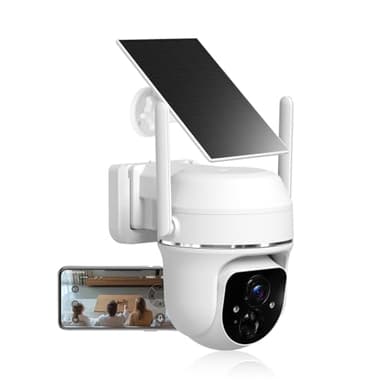 Vicohome 2K Solar Wireless WiFi Security Cameras Outdoor, 355° PTZ, Solar & Battery Powered, PIR Motion Detection, 3MP Full-Color Night Vision, IP65 Waterproof, Cloud&SD Card Storage(Without SD Card)