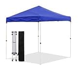 LANMOUNTAIN Pop Up Canopy Tent 8X8 FT,Easy Set-up Shade,Instant Shelter w/Canopy Cover,4 Ropes,Adjustable Heights Canopies,Outdoor Patio Tents for Parties,Commercial,Blue