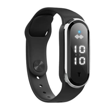 Ultrasonic Buzz Defense Bracelet – New Rechargeable Chemical-Free Buzz Defense, Waterproof, Three Adjustable Modes, Digital Light Display for Outdoor, Travel & Night Use (Black)