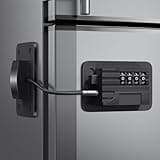 Ougourim Fridge Lock, Upgraded Refrigerator Lock Combination, Freezer Lock for Upright Freezer, Cabinet Lock with Code for Child Safety, Refrigerator Lock for Kids, Black