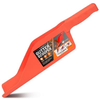 Gutter Scoop Cleaning Tools - Easy Removal of Leaves and Dirt - Deep Curved Gutter Scooper Shovel for Leaves & Debris, High-Impact Polypropylene, Ergonomic Handle, Fits Most Rain Gutters