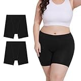ALLBASE Incontinence Underwear for Women Washable Period Boxer Briefs Heavy Flow Leakproof Overnight High Absorbency Menstrual Postpartum Bladder Control Boyshorts Panties X-Large Pack of 2 Black