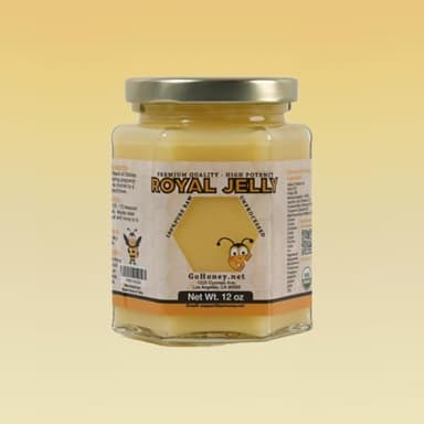 Go Honey Royal Jelly Organic – Unfiltered Raw Royal Jelly Energy Supplement for Men and Women – Immune Support Supplement with Retinol, Vitamin B, Biotin, Niacin, – 12 oz, Glass jar