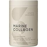 Sports Research Marine Collagen Peptides Powder - Sourced from Wild-Caught Fish, Pescatarian Friendly, Keto Certified & Non-GMO Verified - Easy to Mix in Water or Juice! (34 Servings)