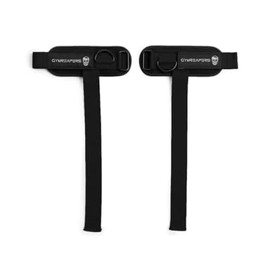 Gymreapers GripLink Lifting Straps – Heavy Duty D-Ring Weight Lifting Wrist Straps with Anti-Slip Silicone Grip Beads, Cushioned & Adjustable Support for Deadlifts, Powerlifting, Cable Machines & Gym Training (Black/White)