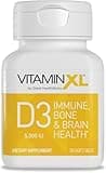 OmegaXL VitaminXL D3 High Potency Daily Vitamin D 5000 IU 125mcg Immune Support Supplement - Promotes Healthy Muscle Function & Strong Bones - Non-GMO, Gluten-Free - 30 Softgels