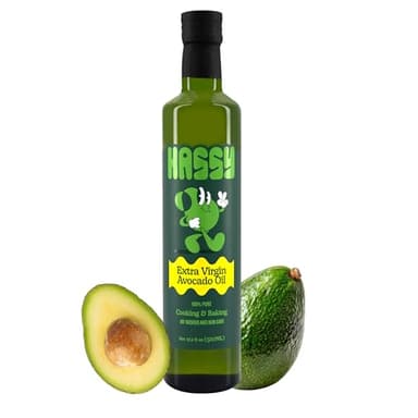 HASSY Extra Virgin Avocado Oil Premium Flavor for Dressings, Drizzling & Finishing - Non-GMO, 17.2 fl oz, 510 ML - Created by Avocado Farmers in Mexico - 100% Pure Cooking Oil