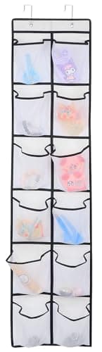 GOMAJI 12 Large Pockets Over Door Hanging Shoe Organizer, White