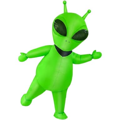 JUROSAICA Inflatable Alien Costume Adult Green Blow Up Halloween Suit