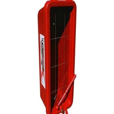 Cato 11051-H Red Plastic Chief Fire Extinguisher Cabinet for 10 lb. Extinguisher, with Hammer and Cylinder Lock