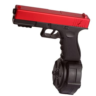 Electronic Gel Ball Blaster Toy Full Auto Gel Toy Goggles and Drum,for Christmas Easter Outdoor Games, Gift Ages 14+ Red