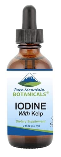 Liquid Iodine 0.3% Solution 2oz - Liquid Supplement with Organic Kelp - Kosher Vegan Iodide Drops Solution