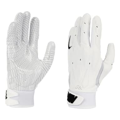 Nike D-Tack 7.0 Lineman Football Gloves (White | White | Black, Large)