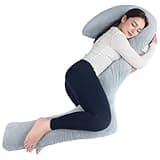 SAHEYER Body Pillow for Side Sleepers, 68 Inch Long Body Pillow Memory Foam Body Pillow with Cover, 3-Shaped Full Body Pillow Support Pregnancy - for Back, HIPS, Legs, Belly for Adults (Grey)