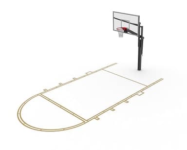 Murray Sporting Goods Basketball Court Marking Stencil Kit Free Throw Lane/Key Only for Driveway, Asphalt or Concrete