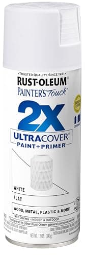 Rust-Oleum 249126 Painter's Touch 2X Ultra Cover Spray Paint, 12 oz, Flat White