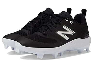 New Balance Women's Fresh Foam Velo V3 Molded Softball Shoe, Black/White, 6 Medium US