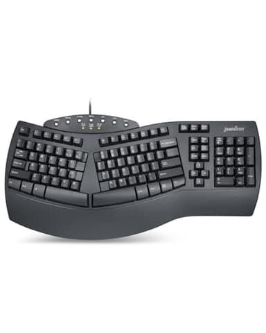 Perixx PERIBOARD-512B Wired Ergonomic Keyboard - Split Keyboard, Wrist Rest, Natural Typing - Wired USB Connectivity - US English - Black