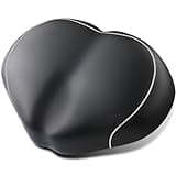 YLG Noseless Bike Seat for Men Women, Comfort Seat Cushion Compatible with Peloton, Electric Bike, Outdoor & Indoor Bikes, Wide Bicycle Saddle Replacement, Waterproof Bike Seat (Silver Noseless 10")