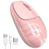EDJO Silent Wireless Bluetooth Mouse for iPad, Rechargeable Multi-Device Portable Computer Mouse with Cute Water Ripple, for Laptop, Tablet, PC, Mac, Chromebook, Windows