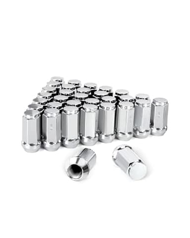 14mmx1.5 Wheel Lug Nuts, 32 pcs M14x1.5 19mm (3/4") Hex Lug Nut with Conical/Cone Bulge Seat Fit Chevy Silverado GMC Sierra 2500 3500 Ford F250 F350 2011+ Ram 2500 3500, 8 Lug Aftermarket Wheels