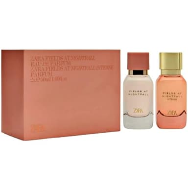 Zara Fields at Nightfall & Intense Limited Edition Perfume Set for Women Warm Floral Woody Eau de Parfum with Jasmine Tonka Coconut & Vanilla Notes 2x50ml (1.7 fl. oz.)