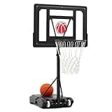 Danrelax Pool Basketball Hoop,Adjustable Poolside Basketball Hoop,Include Air Pump,Basketball, Made for Teens, Adults,Black