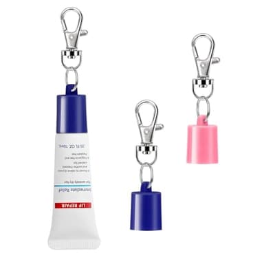Keychain Cap Compatible with Aquaphor 0.35 oz Lip Repair, Portable Holder Keychain Cap Compatible with Aquaphor Lip Balm（Blue+Pink）